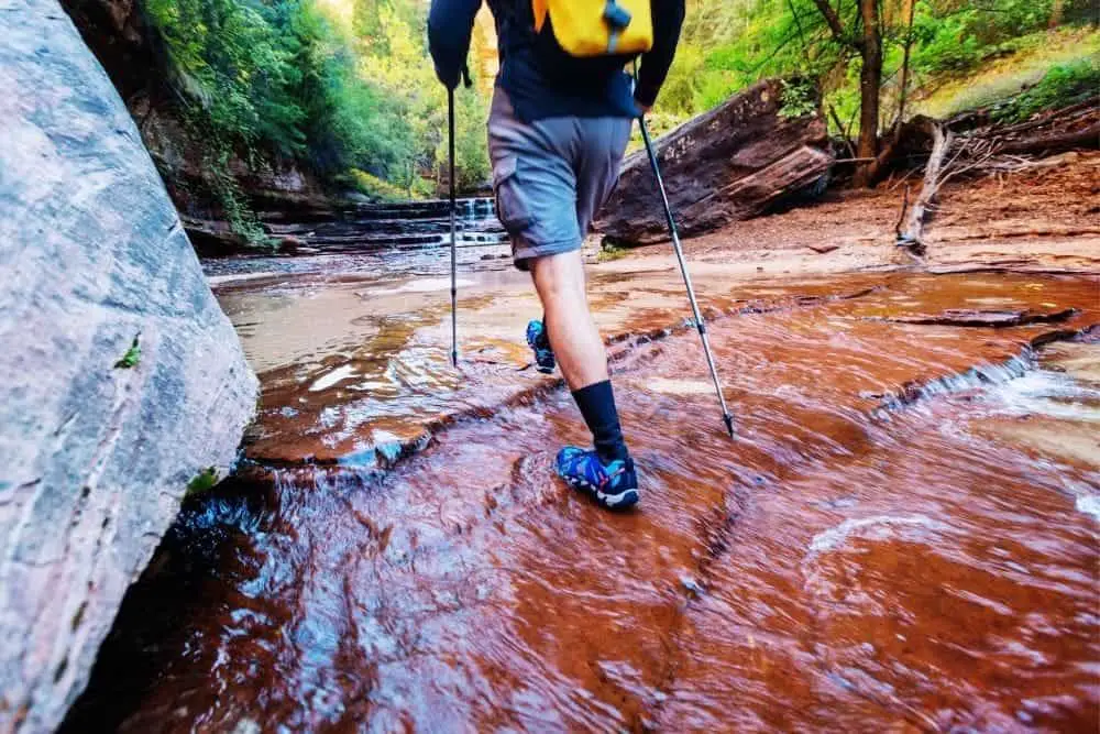 Hiking in the stream at Zion