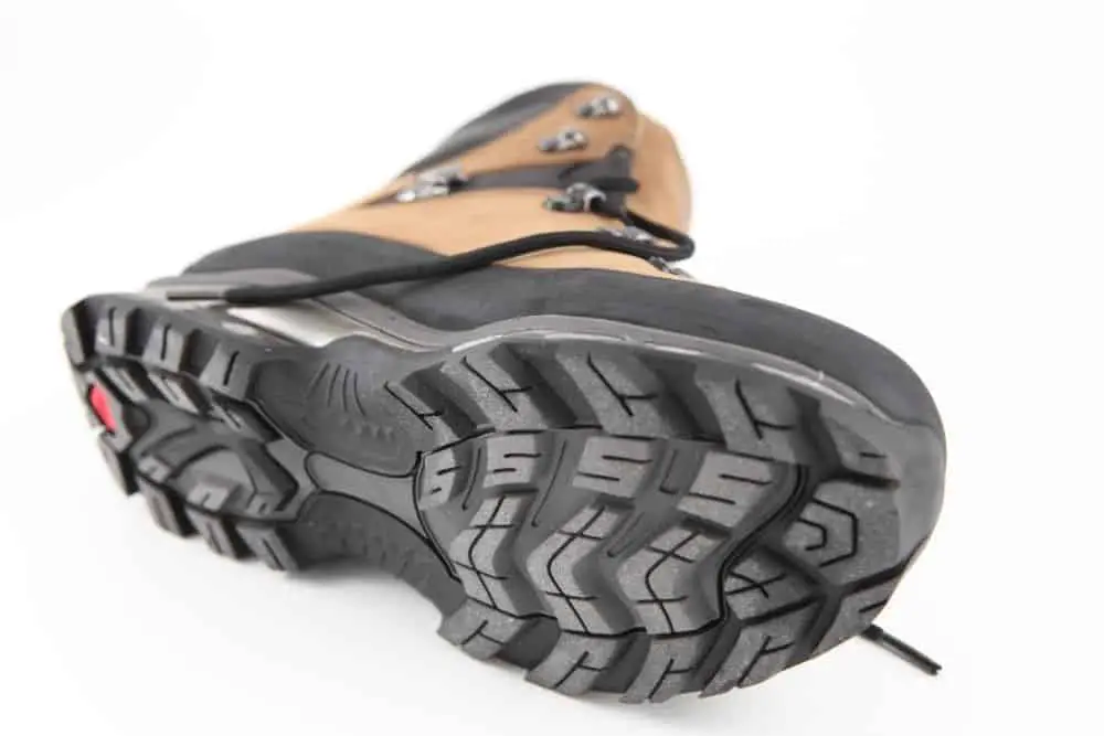 deep grooves of slip resistant hiking boots