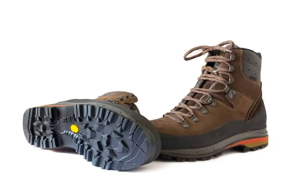 rubber outsole of slip resistant hiking boots