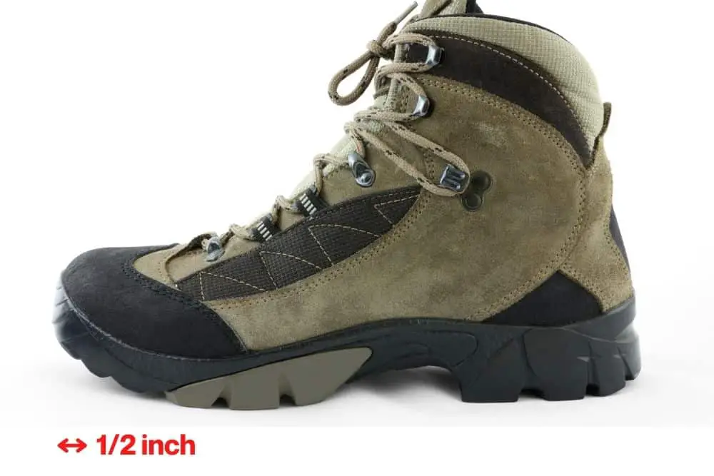 0.5 inch toe room hiking boots