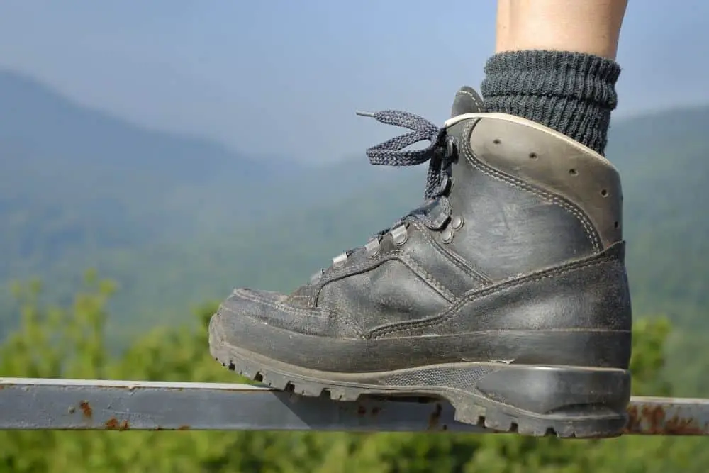 a durable black hiking boot