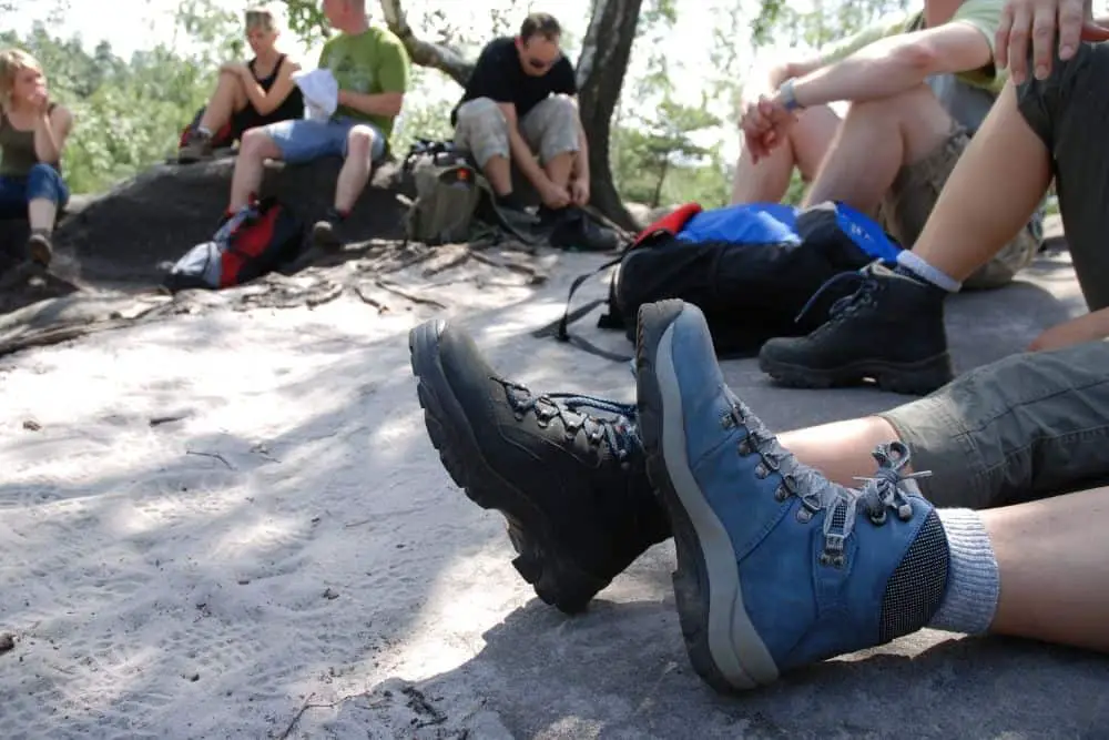 a group of hikers wearing hiking boots for running