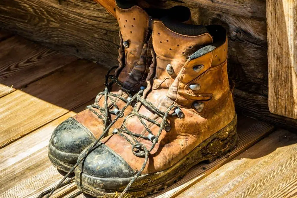 dirty hiking boots