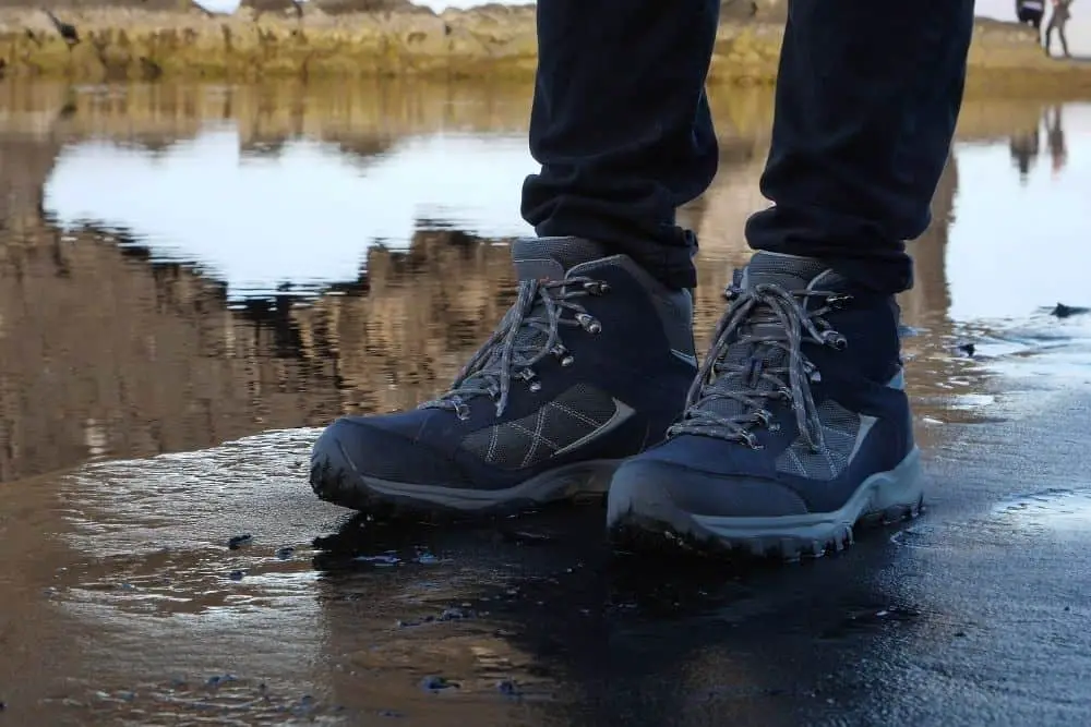 dyed hiking boots that are less susceptible to water or light damage