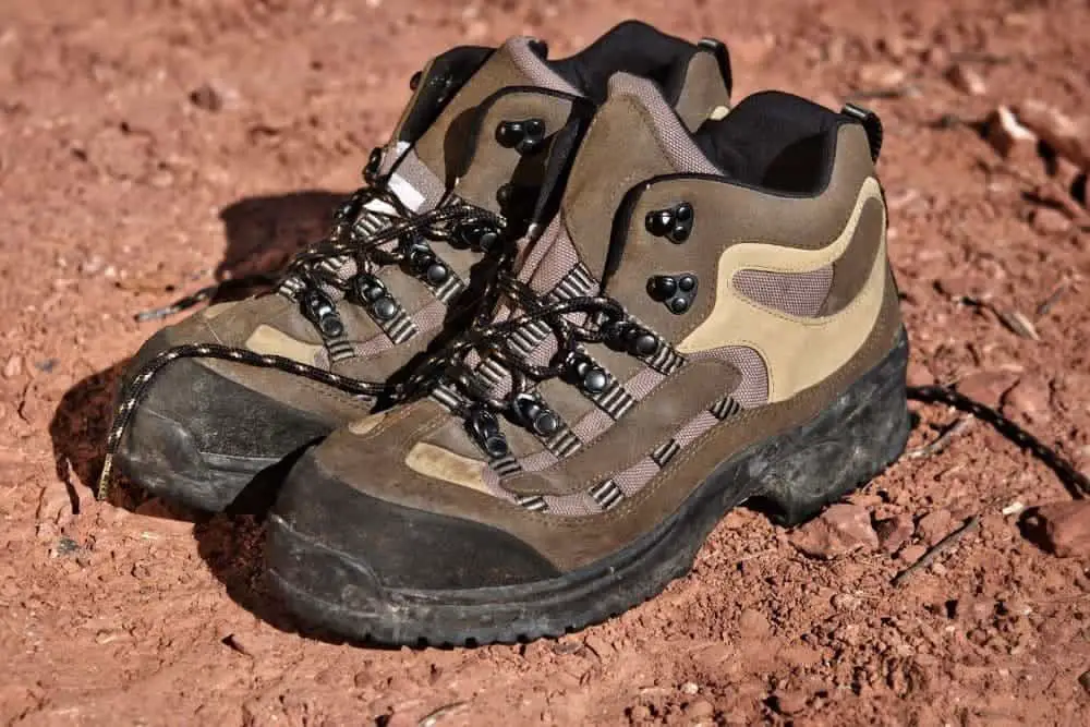 hiking boots on muddy surfaces