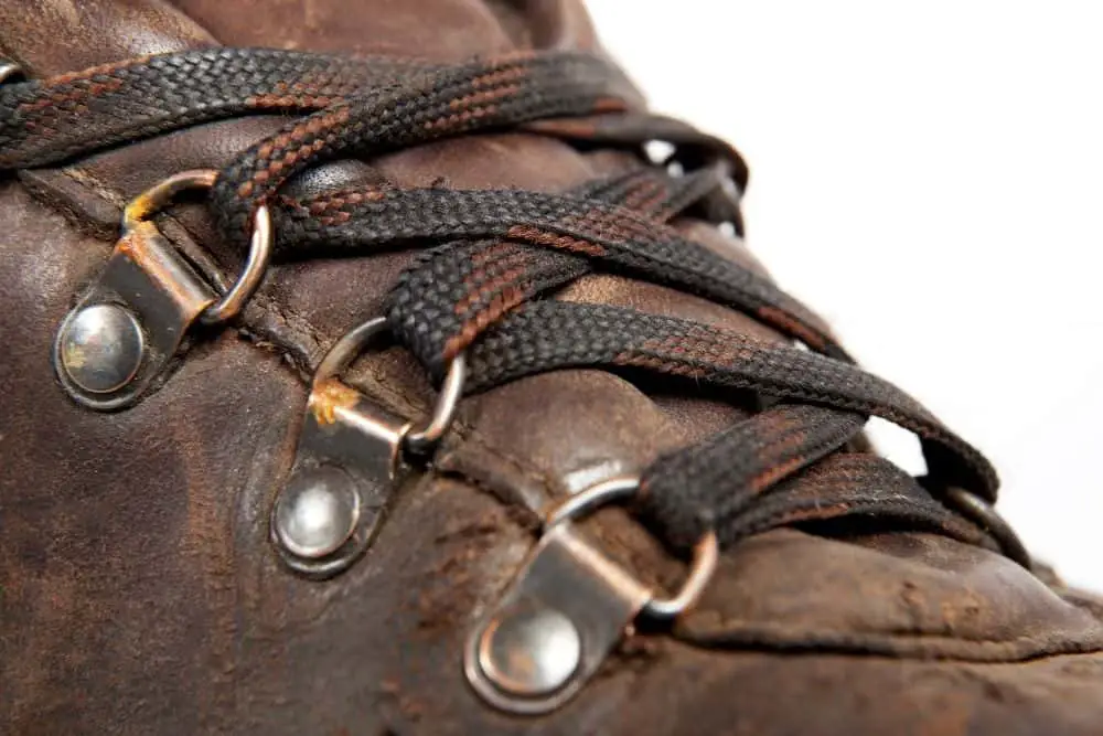 leaks from eyelets of hiking boots