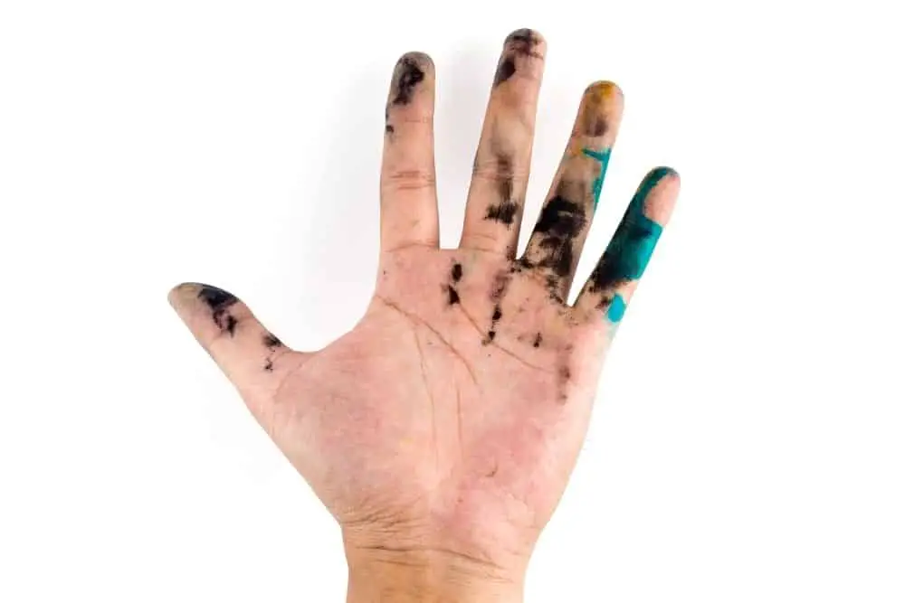 toxic dye on hand