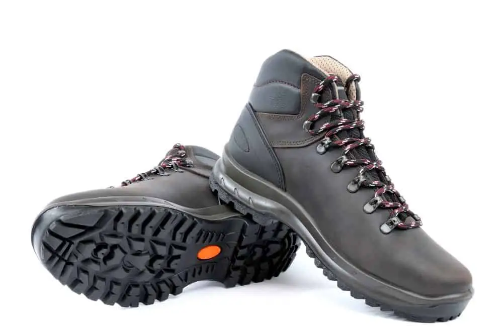 dark leather hiking boots