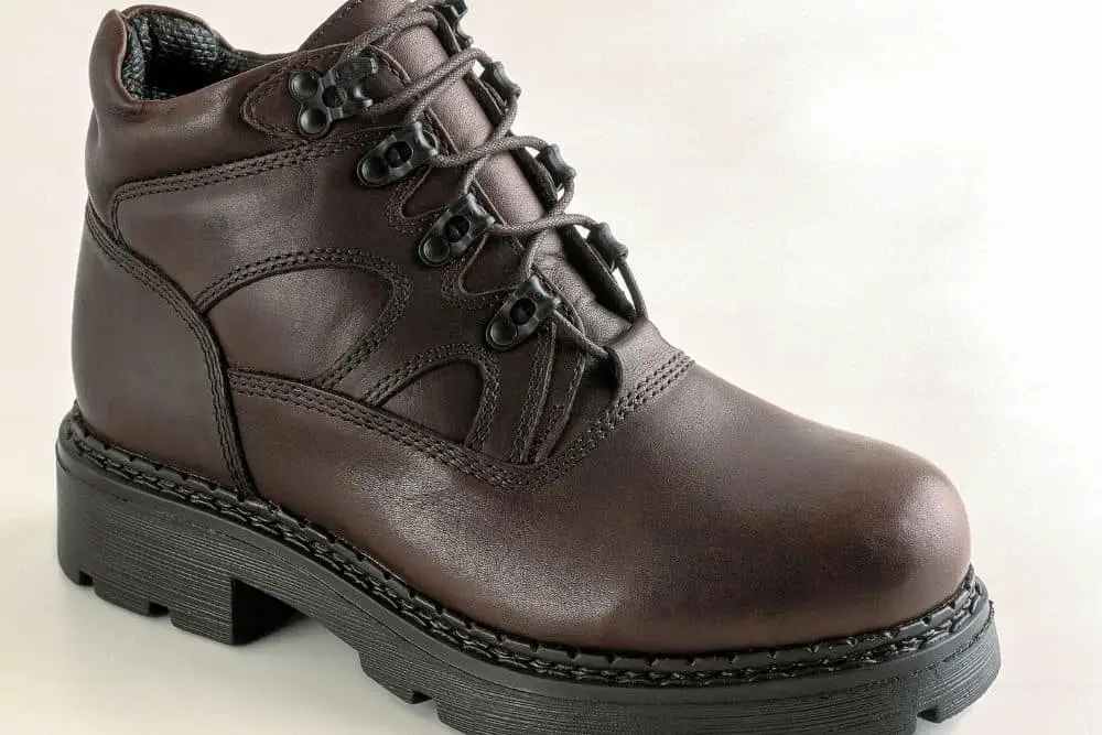 polish dark brown leather hiking boots