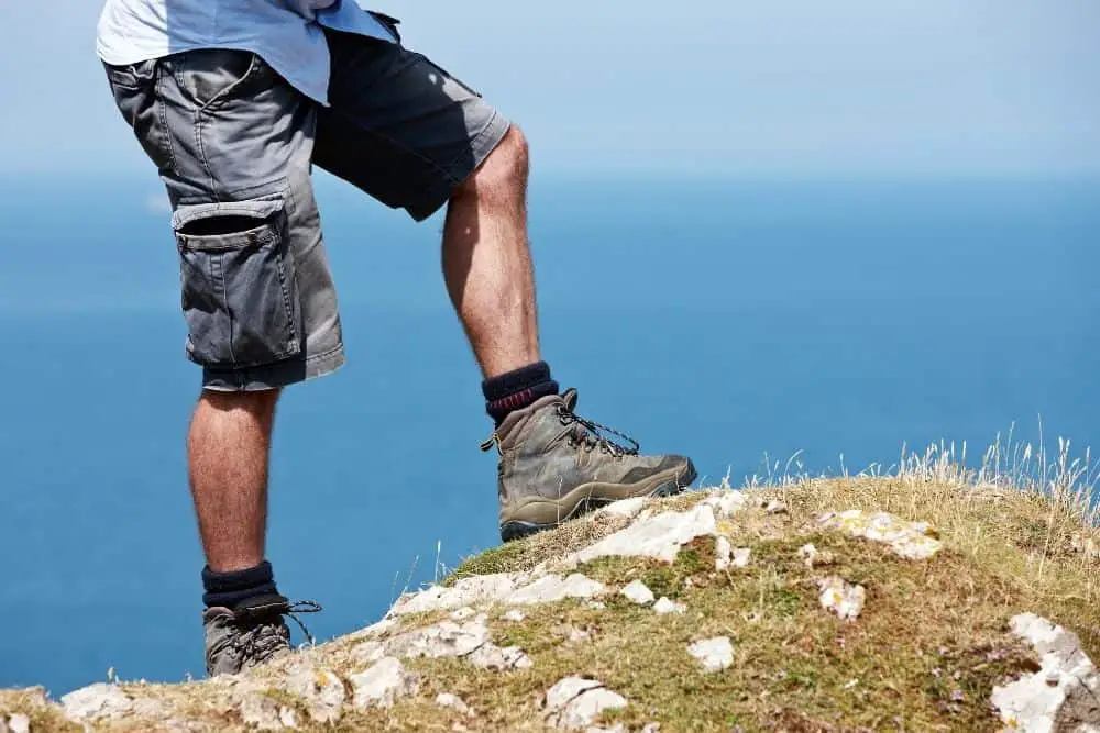Hiking boots with shorts in hot weather