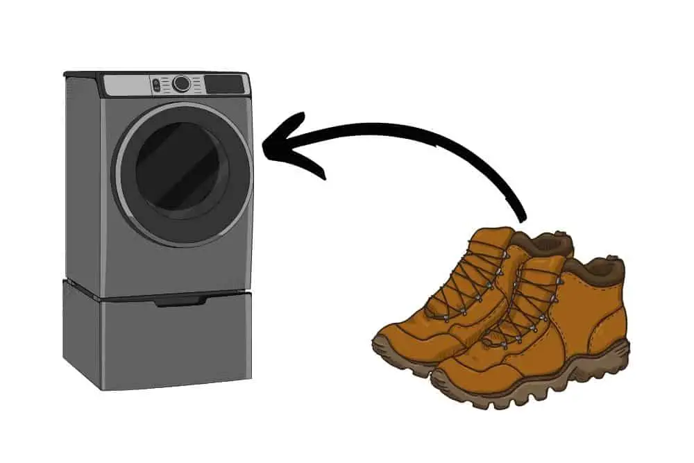put hiking boots in washing machine
