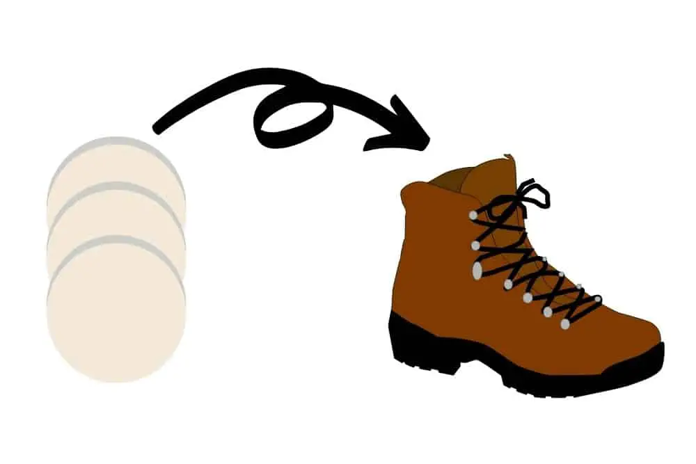 put soft stuff in hiking boots
