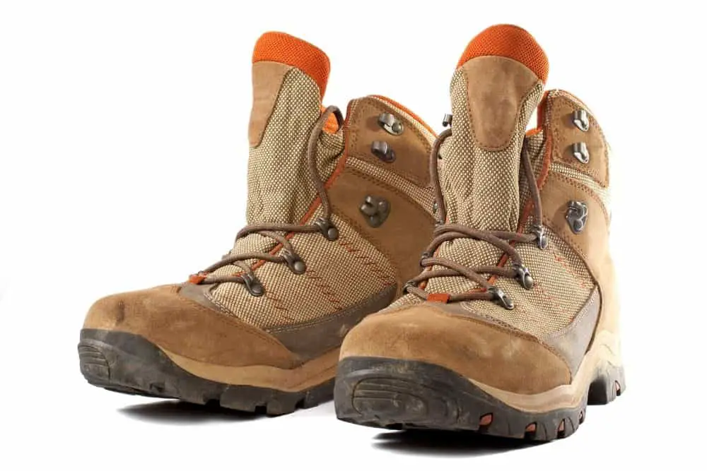 toe caps of hiking boots