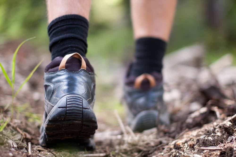 wear long socks with hiking boots