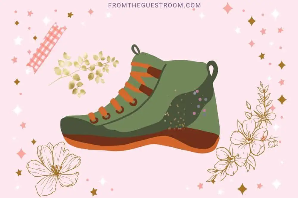 Add Add glitters on hiking boots