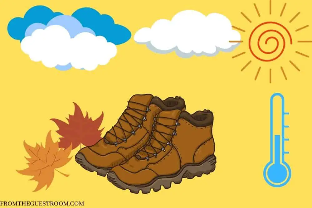 Leave hiking boots in a warm and dry environment.