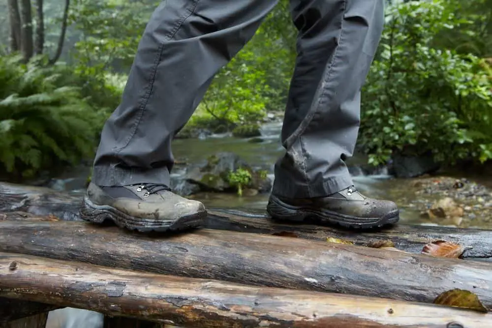 Men wear hiking pants with hiking boots