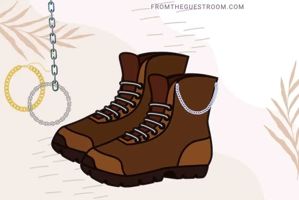 Wear a boot chain on your hiking boots