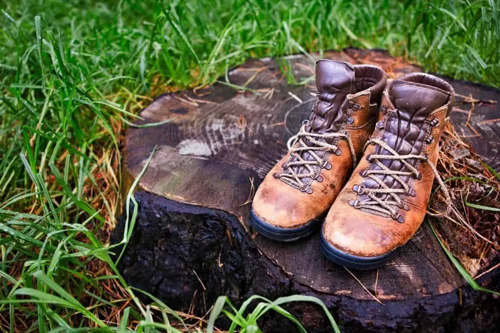 damaged hiking boot
