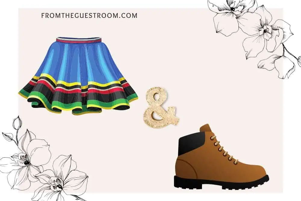 flare skirts and hiking boots
