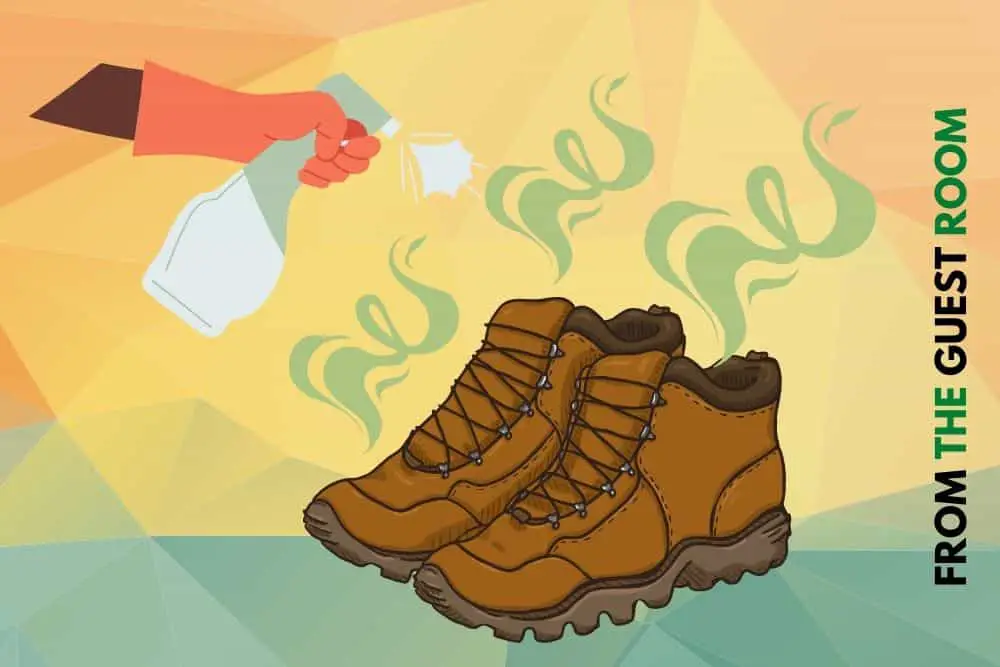 use disinfecting spray on hiking boots to prevent smelling