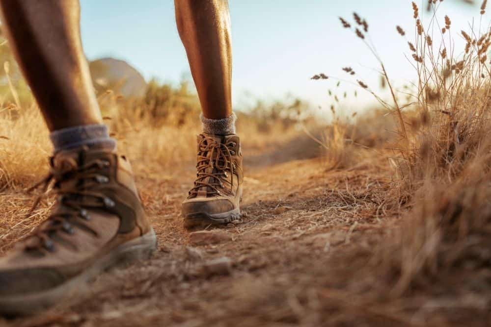 Hiker walking on the trail