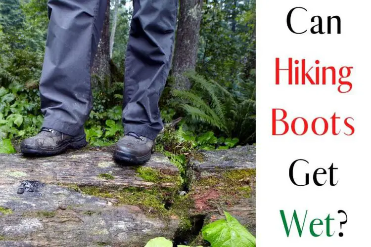 Man wear wet hiking boots in the jungle and the title