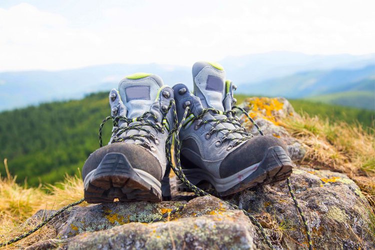 a pair of trail hiking boots