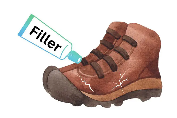 apply filler to suede hiking boots