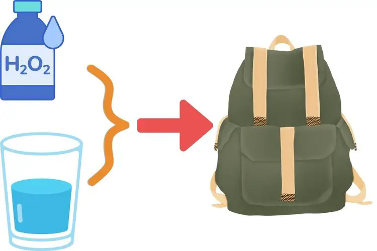 Use Hydrogen Peroxide to remove hiking backpack