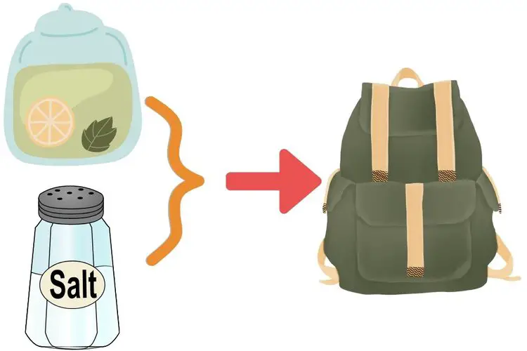 Use salt to remove mold from hiking backpacks