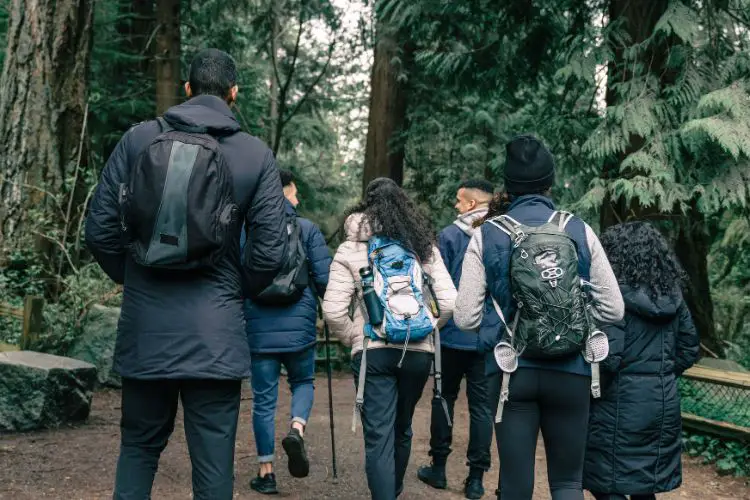 a group goes hiking together