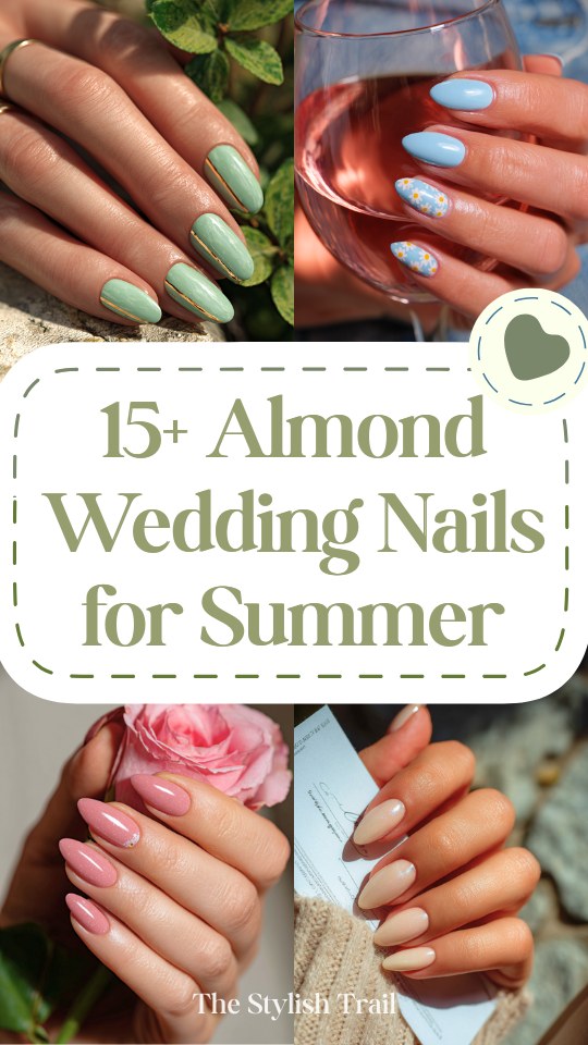 almond summer wedding nail ideas