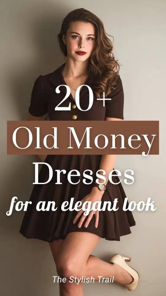 a woman wears an old money brown dress with beige heels (1)