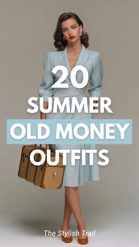 a woman wears an old money style blue dress with brown flats in summer