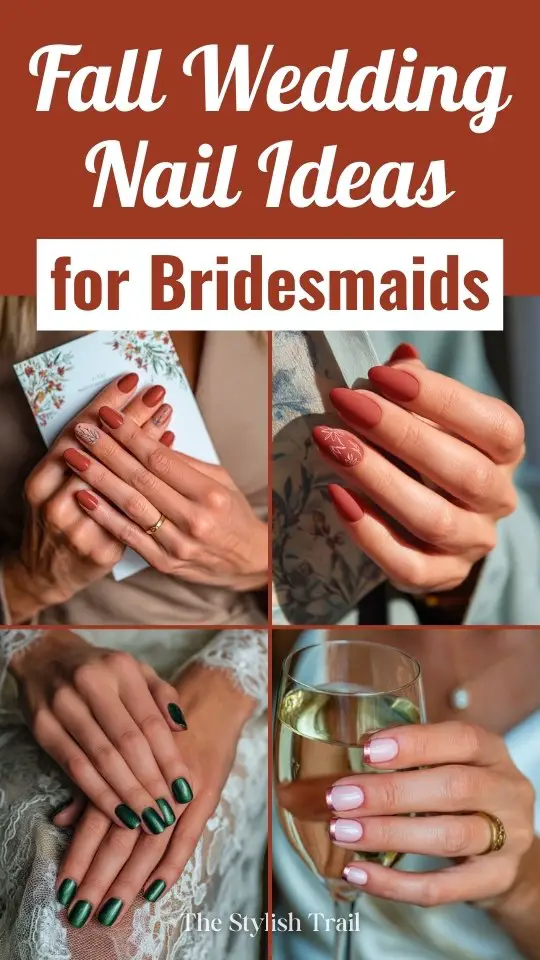 fall wedding nails for bridesmaids
